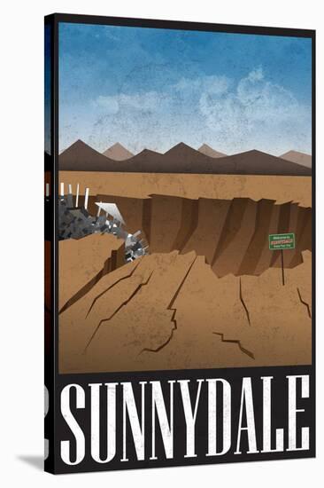 Sunnydale Retro Travel Poster-null-Stretched Canvas