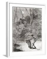 Sunos Indians Hunting Freshwater Turtles in the Napo River, Ecuador-null-Framed Giclee Print