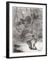 Sunos Indians Hunting Freshwater Turtles in the Napo River, Ecuador-null-Framed Giclee Print