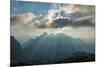 Sunrays Behind Cloud at Dachstein and BischofsmŸtze Mountains-Stefan Sassenrath-Mounted Photographic Print