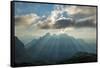 Sunrays Behind Cloud at Dachstein and BischofsmŸtze Mountains-Stefan Sassenrath-Framed Stretched Canvas