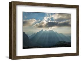 Sunrays Behind Cloud at Dachstein and BischofsmŸtze Mountains-Stefan Sassenrath-Framed Photographic Print