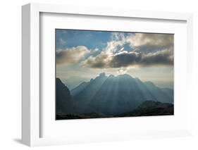 Sunrays Behind Cloud at Dachstein and BischofsmŸtze Mountains-Stefan Sassenrath-Framed Photographic Print