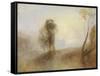 Sunrise, a Castle on a Bay: 'Solitude'-J. M. W. Turner-Framed Stretched Canvas