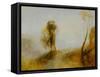 Sunrise: a castle on a bay-Joseph Mallord William Turner-Framed Stretched Canvas