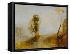 Sunrise: a castle on a bay-Joseph Mallord William Turner-Framed Stretched Canvas