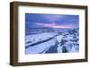 Sunrise Above a Snow Covered Moorland, Belstone Tor, Dartmoor National Park, Devon, England. Winter-Adam Burton-Framed Photographic Print