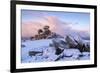 Sunrise Above Covered Rocks at Great Staple Tor, Dartmoor, Devon, England. Winter-Adam Burton-Framed Photographic Print