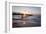 Sunrise above the Pier of the Baltic Seaside Resort of Dahme, Schleswig-Holstein, Germany-null-Framed Art Print