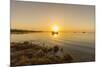 Sunrise Aerial Seascape, of Ria Formosa Wetlands Natural Park, Shot in Cavacos Beach. Algarve. Port-Carlos Neto-Mounted Photographic Print