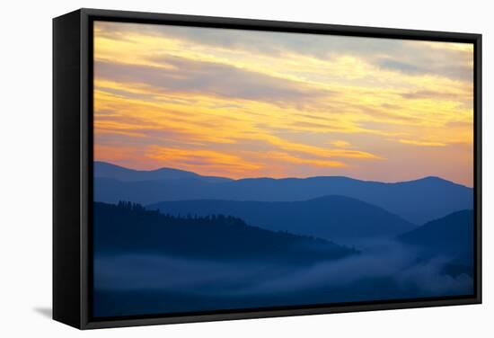 Sunrise and Fog at Michelangelo Overlook.-Terry Eggers-Framed Stretched Canvas