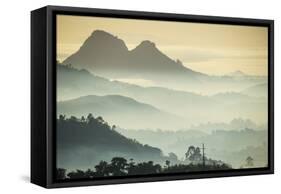 Sunrise and Fog over the Mountains Surrounding Blantyre, Malawi, Africa-Michael Runkel-Framed Stretched Canvas