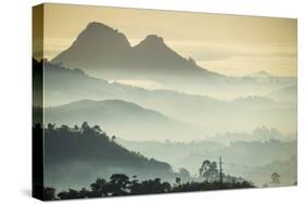 Sunrise and Fog over the Mountains Surrounding Blantyre, Malawi, Africa-Michael Runkel-Stretched Canvas