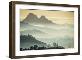 Sunrise and Fog over the Mountains Surrounding Blantyre, Malawi, Africa-Michael Runkel-Framed Photographic Print