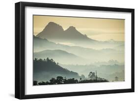 Sunrise and Fog over the Mountains Surrounding Blantyre, Malawi, Africa-Michael Runkel-Framed Photographic Print