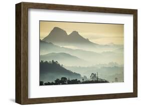 Sunrise and Fog over the Mountains Surrounding Blantyre, Malawi, Africa-Michael Runkel-Framed Photographic Print