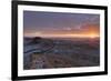 Sunrise and Hadrian's Wall National Trail in Winter-Peter Barritt-Framed Photographic Print