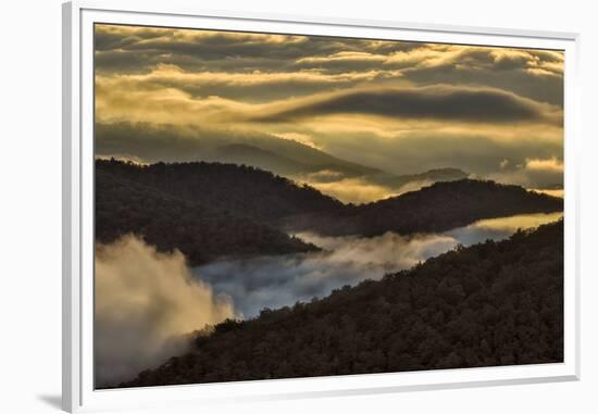 Sunrise and Mountain Mist, North Carolina-Adam Jones-Framed Premium Photographic Print