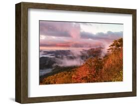 Sunrise and Mountain Mist, North Carolina-Adam Jones-Framed Photographic Print