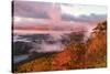 Sunrise and Mountain Mist, North Carolina-Adam Jones-Stretched Canvas