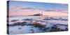 Sunrise and Sea over St Mary's Lighthouse, Whitley Bay, Tyne and Wear-Andy Redhead-Stretched Canvas
