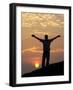 Sunrise and Silhouette of Horse and Rider on the Giza Plateau, Cairo, Egypt-Darrell Gulin-Framed Photographic Print