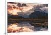 Sunrise and storm clouds at Vermillion Lakes with Mount Rundle in autumn, Canada-Jon Reaves-Framed Photographic Print