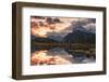 Sunrise and storm clouds at Vermillion Lakes with Mount Rundle in autumn, Canada-Jon Reaves-Framed Photographic Print