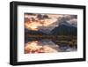 Sunrise and storm clouds at Vermillion Lakes with Mount Rundle in autumn, Canada-Jon Reaves-Framed Photographic Print