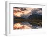 Sunrise and storm clouds at Vermillion Lakes with Mount Rundle in autumn, Canada-Jon Reaves-Framed Photographic Print