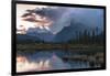 Sunrise and storm clouds at Vermillion Lakes with Mount Rundle in autumn, Canada-Jon Reaves-Framed Photographic Print