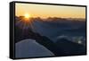 Sunrise and Sunrays About the Karwendel-Rolf Roeckl-Framed Stretched Canvas