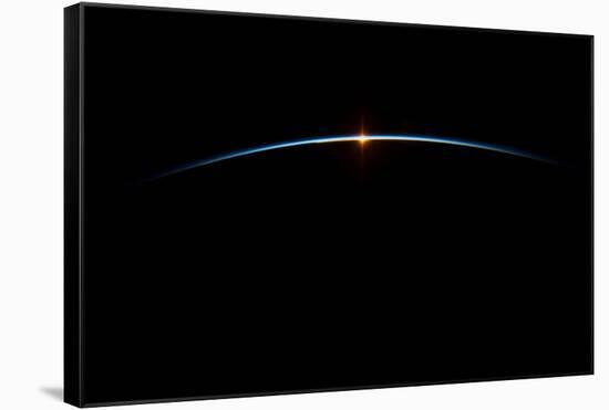 Sunrise and Sunset over Earth-null-Framed Stretched Canvas