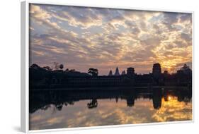 Sunrise, Angkor Vat Temple, Built in 12th Century by King Suryavarman Ii-Nathalie Cuvelier-Framed Photographic Print