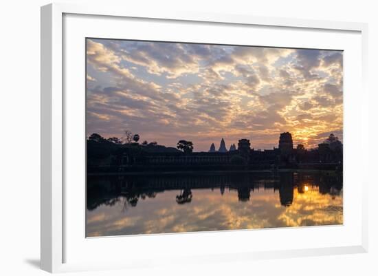 Sunrise, Angkor Vat Temple, Built in 12th Century by King Suryavarman Ii-Nathalie Cuvelier-Framed Photographic Print