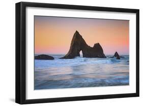 Sunrise Arch at Martin's Beach, Half Moon Bay, California Coast-Vincent James-Framed Photographic Print