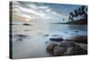 Sunrise at a Secluded Lagoon with Rocks and Palm Trees Framing the View-Charlie-Stretched Canvas
