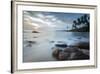 Sunrise at a Secluded Lagoon with Rocks and Palm Trees Framing the View-Charlie-Framed Photographic Print