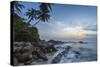 Sunrise at a Secluded Lagoon with Rocks and Palm Trees Framing the View-Charlie-Stretched Canvas