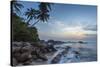 Sunrise at a Secluded Lagoon with Rocks and Palm Trees Framing the View-Charlie-Stretched Canvas