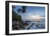 Sunrise at a Secluded Lagoon with Rocks and Palm Trees Framing the View-Charlie-Framed Photographic Print