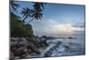 Sunrise at a Secluded Lagoon with Rocks and Palm Trees Framing the View-Charlie-Mounted Photographic Print