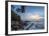 Sunrise at a Secluded Lagoon with Rocks and Palm Trees Framing the View-Charlie-Framed Photographic Print