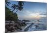 Sunrise at a Secluded Lagoon with Rocks and Palm Trees Framing the View-Charlie-Mounted Photographic Print