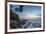 Sunrise at a Secluded Lagoon with Rocks and Palm Trees Framing the View-Charlie-Framed Photographic Print