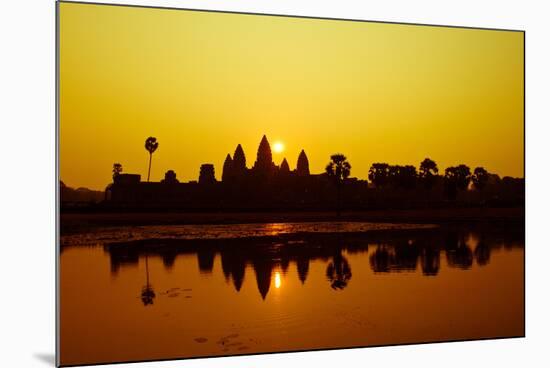 Sunrise at Angkor Wat, UNESCO World Heritage Site, Siem Reap, Cambodia, Indochina, Southeast Asia,-Julian Bound-Mounted Photographic Print