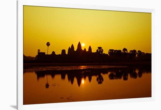 Sunrise at Angkor Wat, UNESCO World Heritage Site, Siem Reap, Cambodia, Indochina, Southeast Asia,-Julian Bound-Framed Photographic Print