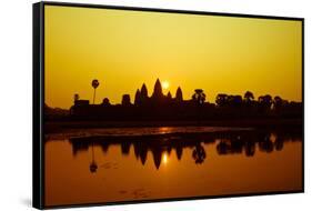 Sunrise at Angkor Wat, UNESCO World Heritage Site, Siem Reap, Cambodia, Indochina, Southeast Asia,-Julian Bound-Framed Stretched Canvas