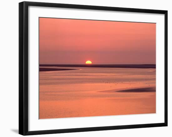 Sunrise at bay of Mont Saint-Michel, Brittany, France-null-Framed Photographic Print