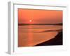 Sunrise at bay of Mont Saint-Michel, Brittany, France-null-Framed Premium Photographic Print